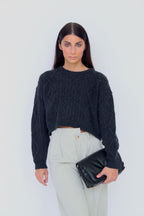 Maglione con trecce in Lana Merinos - Caterina