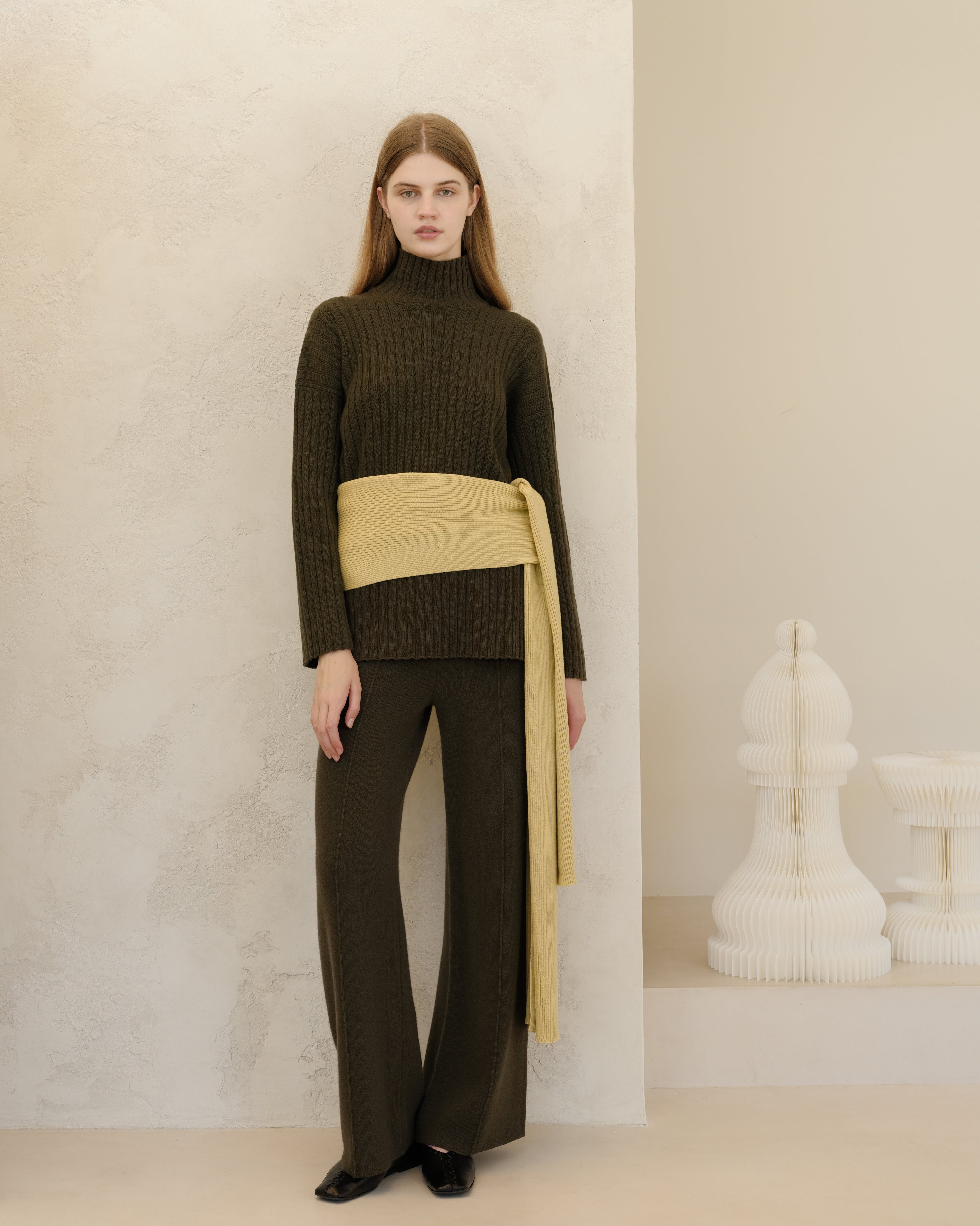 Cashmere Mix Wide-Leg Trousers