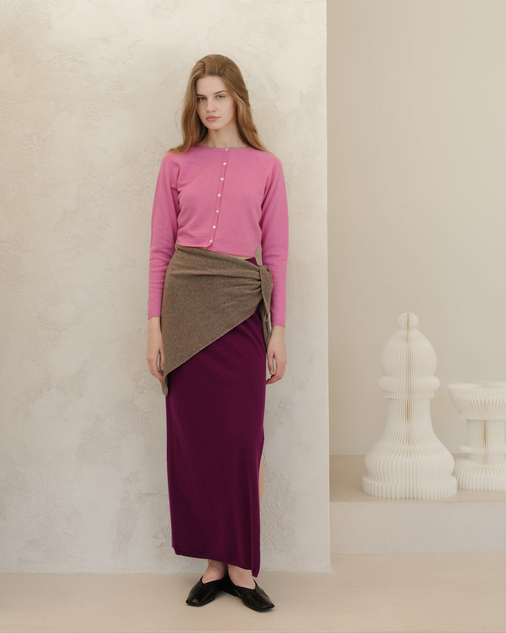 Cashmere Mix Long Skirt