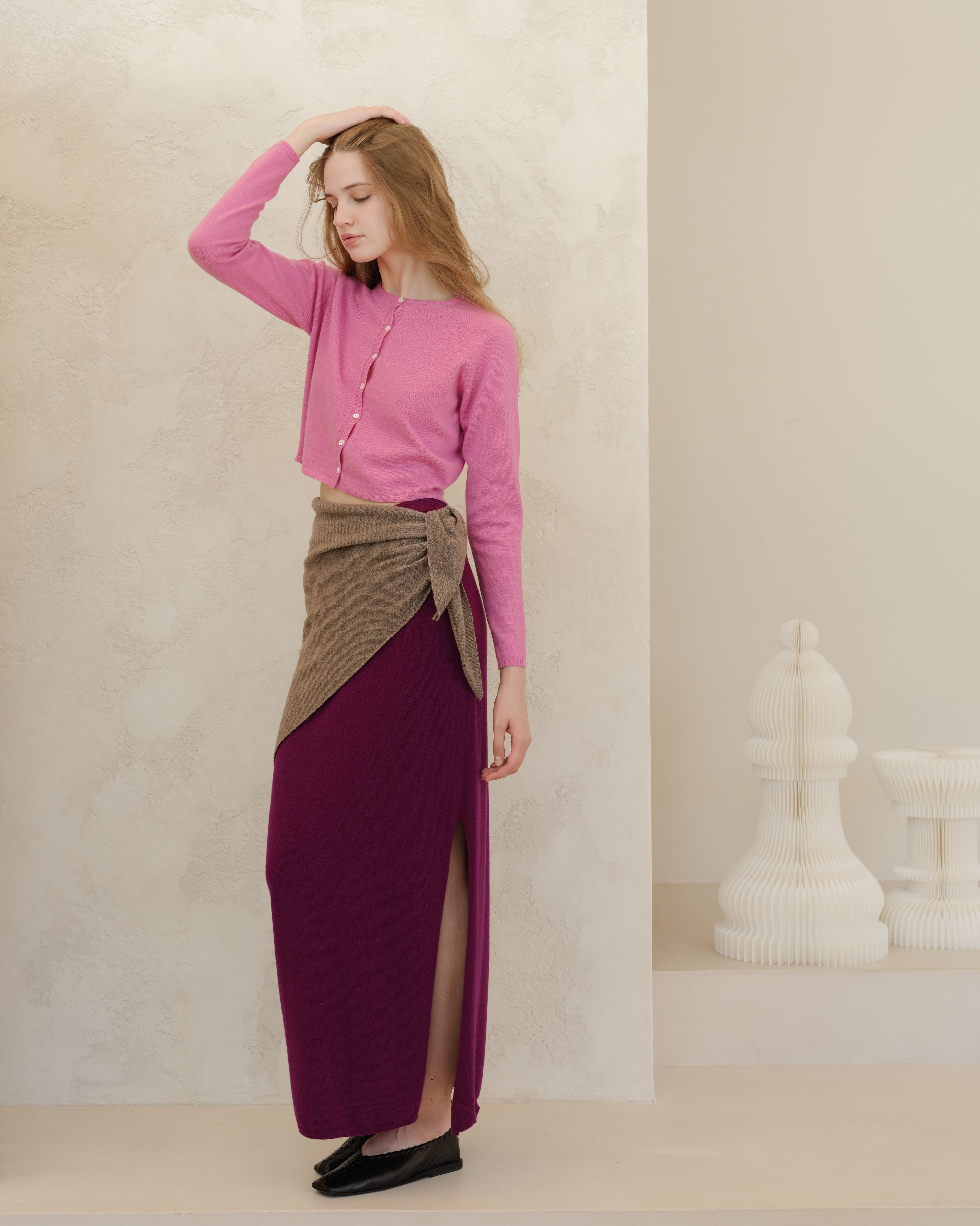 Cashmere Mix Long Skirt