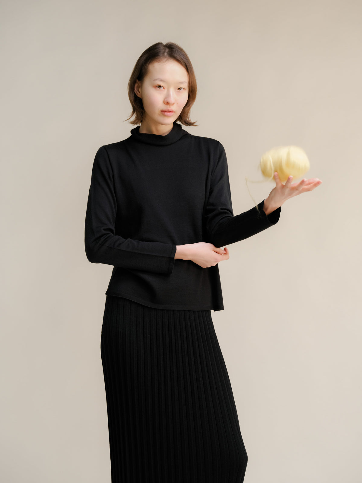 Maglia a Collo Alto in Cashwool® Merino Extrafine