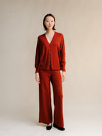 Cardigan Scollo a V in Pura Lana Merino Extrafine - MaisonRivelle