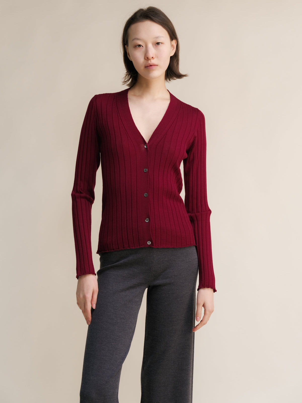Cardigan a Costine in Merino Extra Fine