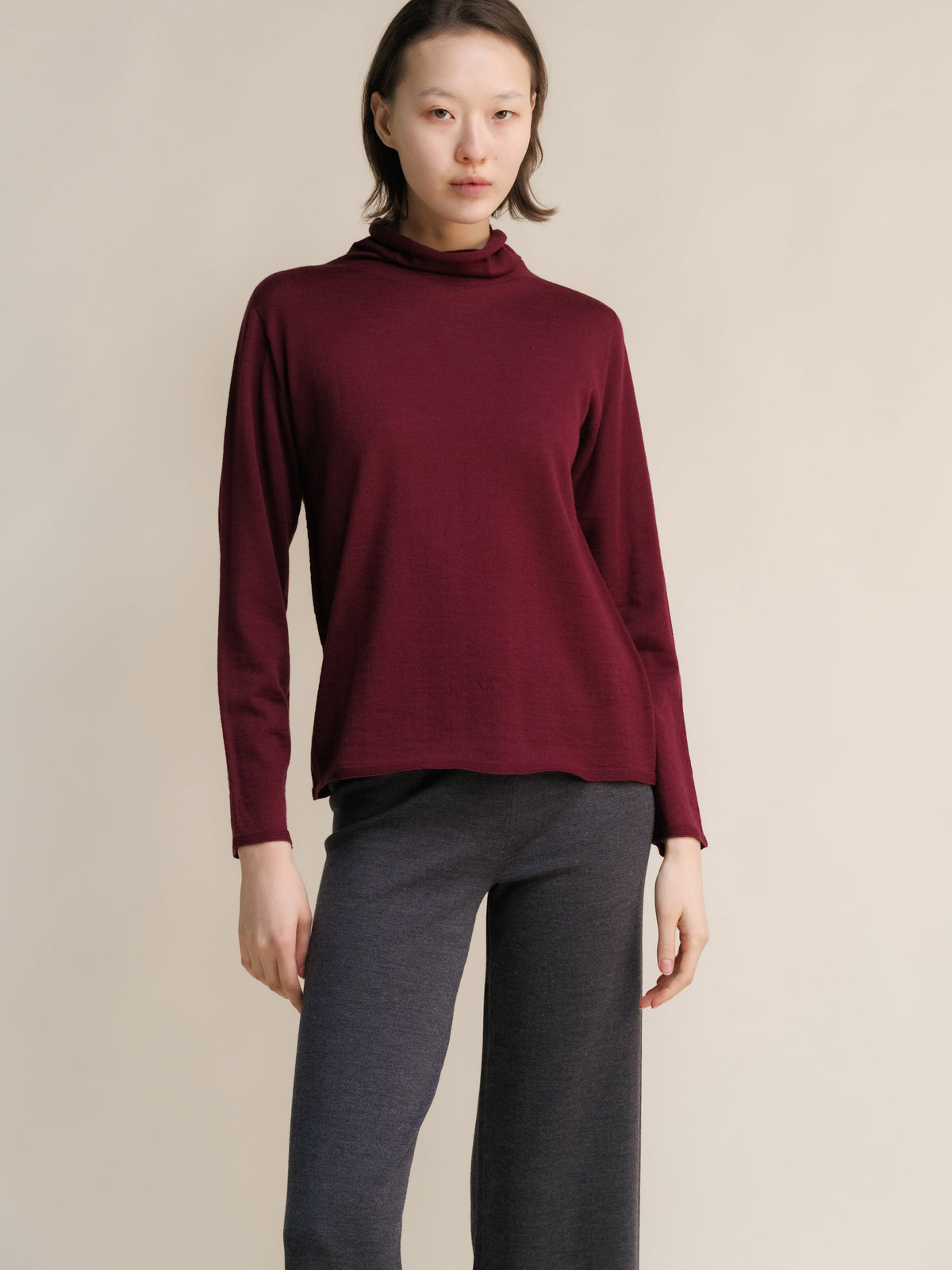 Maglia a Collo Alto in Cashwool® Merino Extrafine