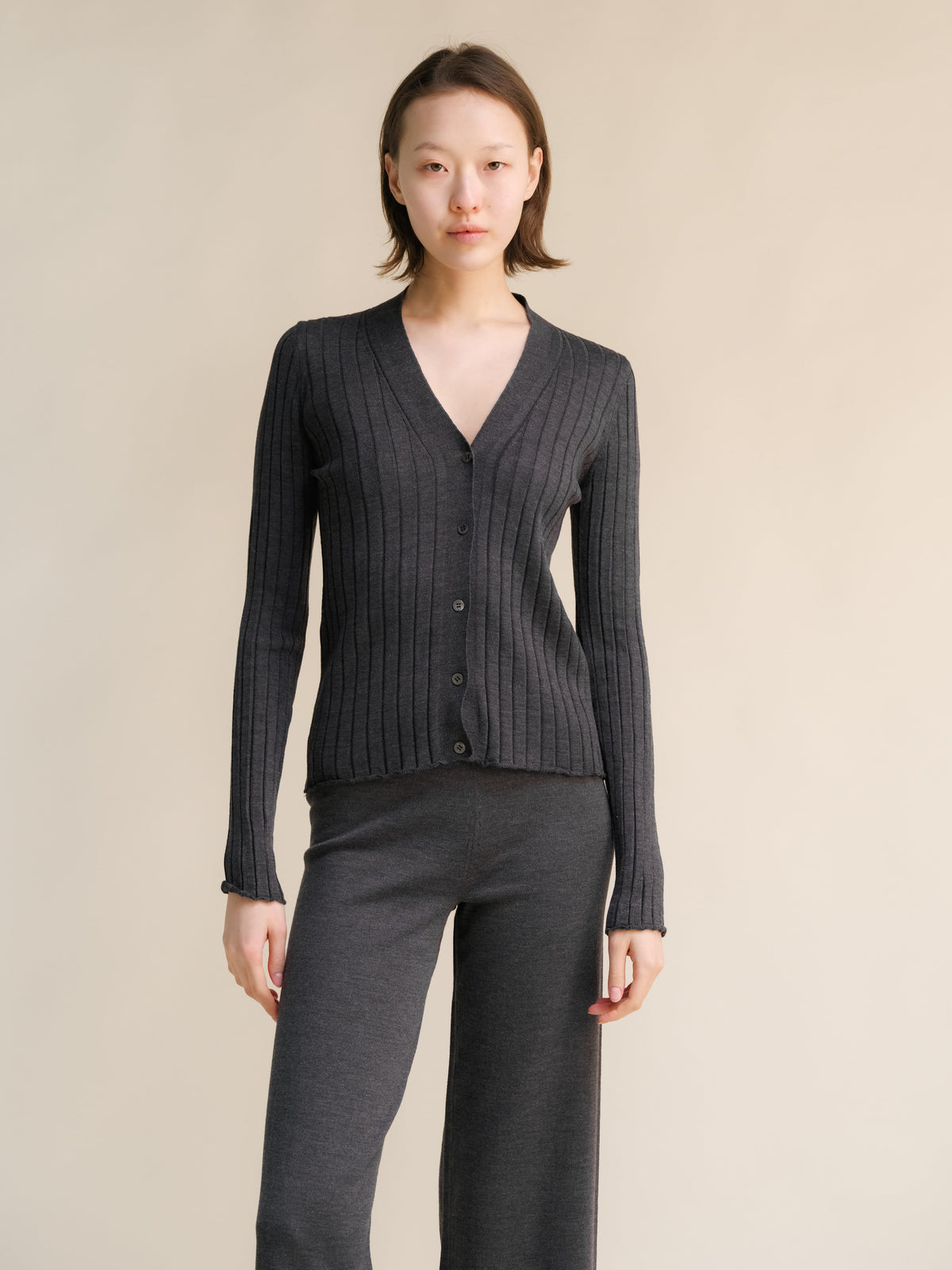 Cardigan a Costine in Merino Extra Fine