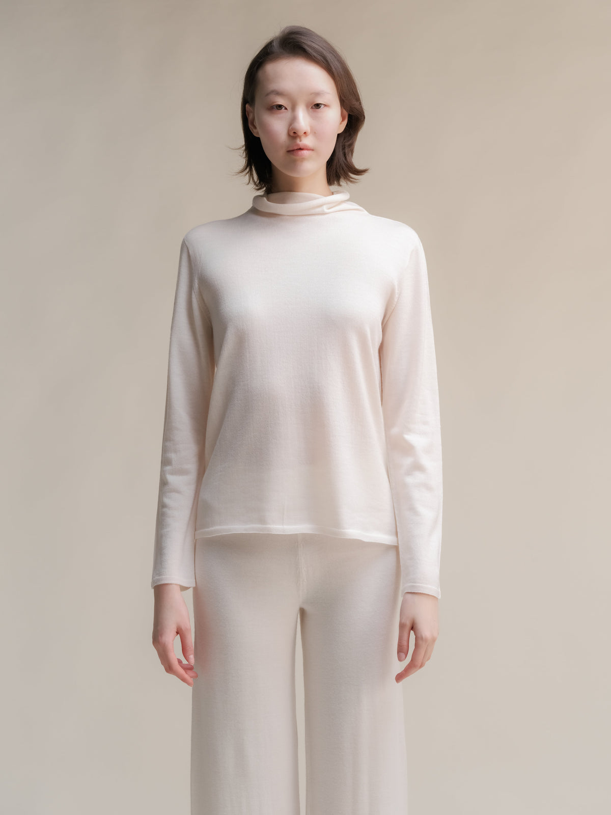Maglia a Collo Alto in Cashwool® Merino Extrafine