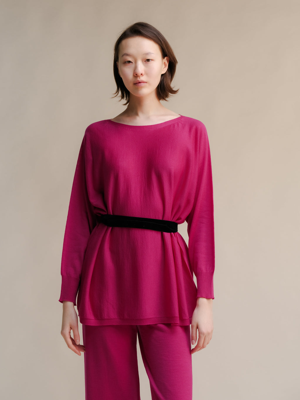 Maglia a collo alto in lana merino extra fine