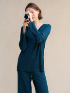 Extra Fine Merino V-Neck Maxi Sweater