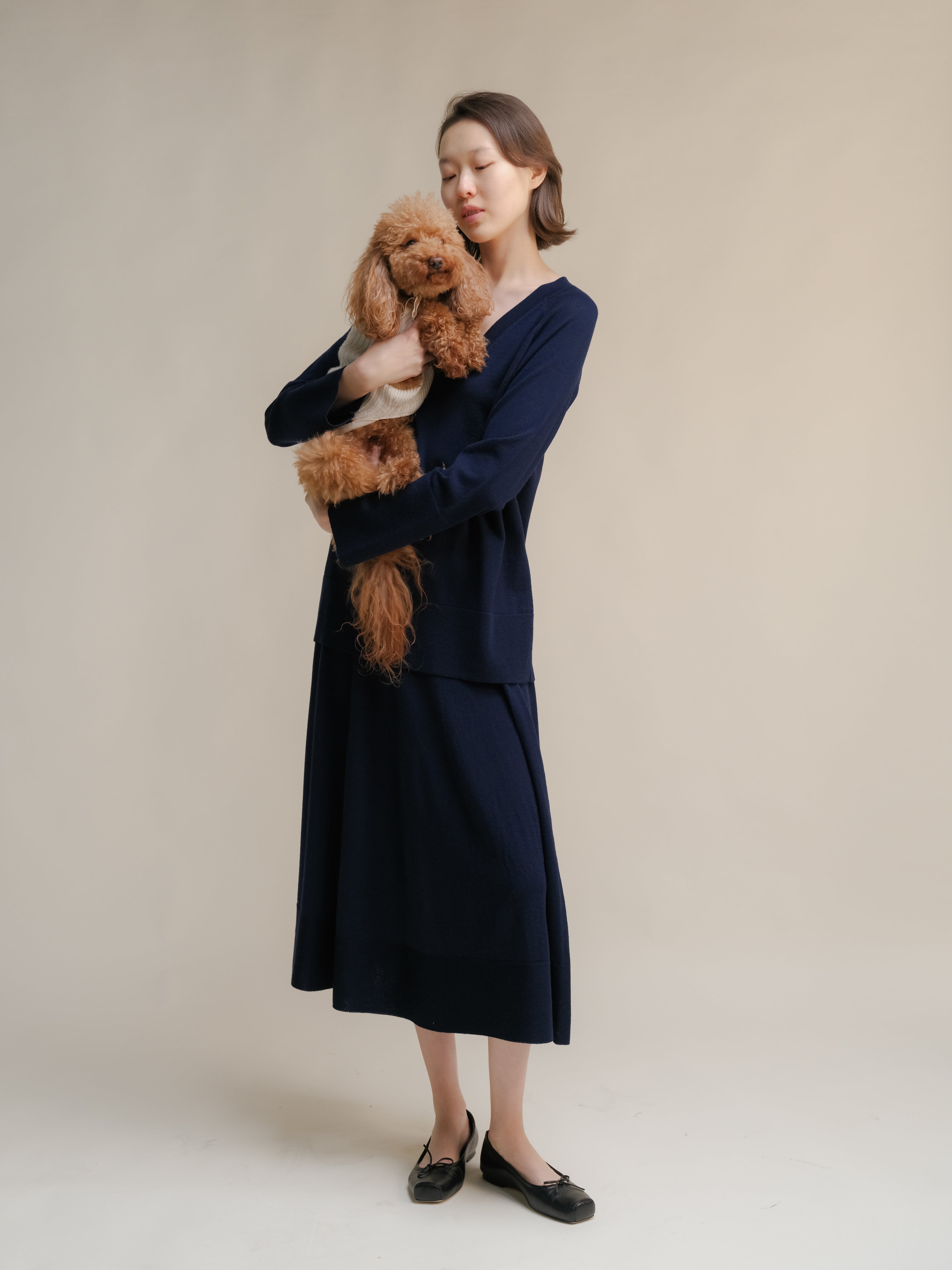 Extra Fine Merino V-Neck Maxi Sweater
