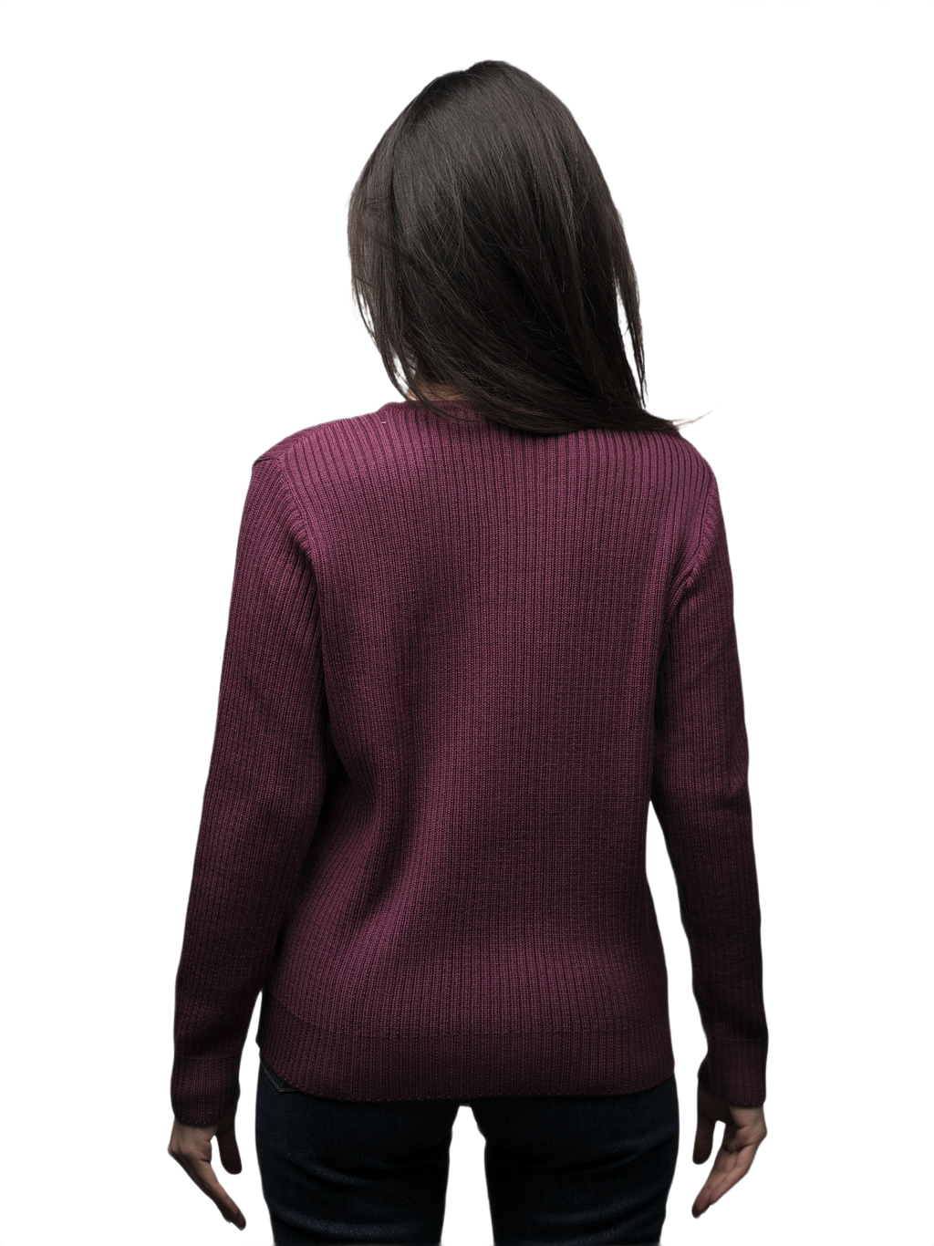 Maglia Donna a Coste Girocollo in Lana Merino