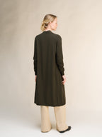 Cardigan Aperto in Lana e Cashmere con Maniche Lunghe