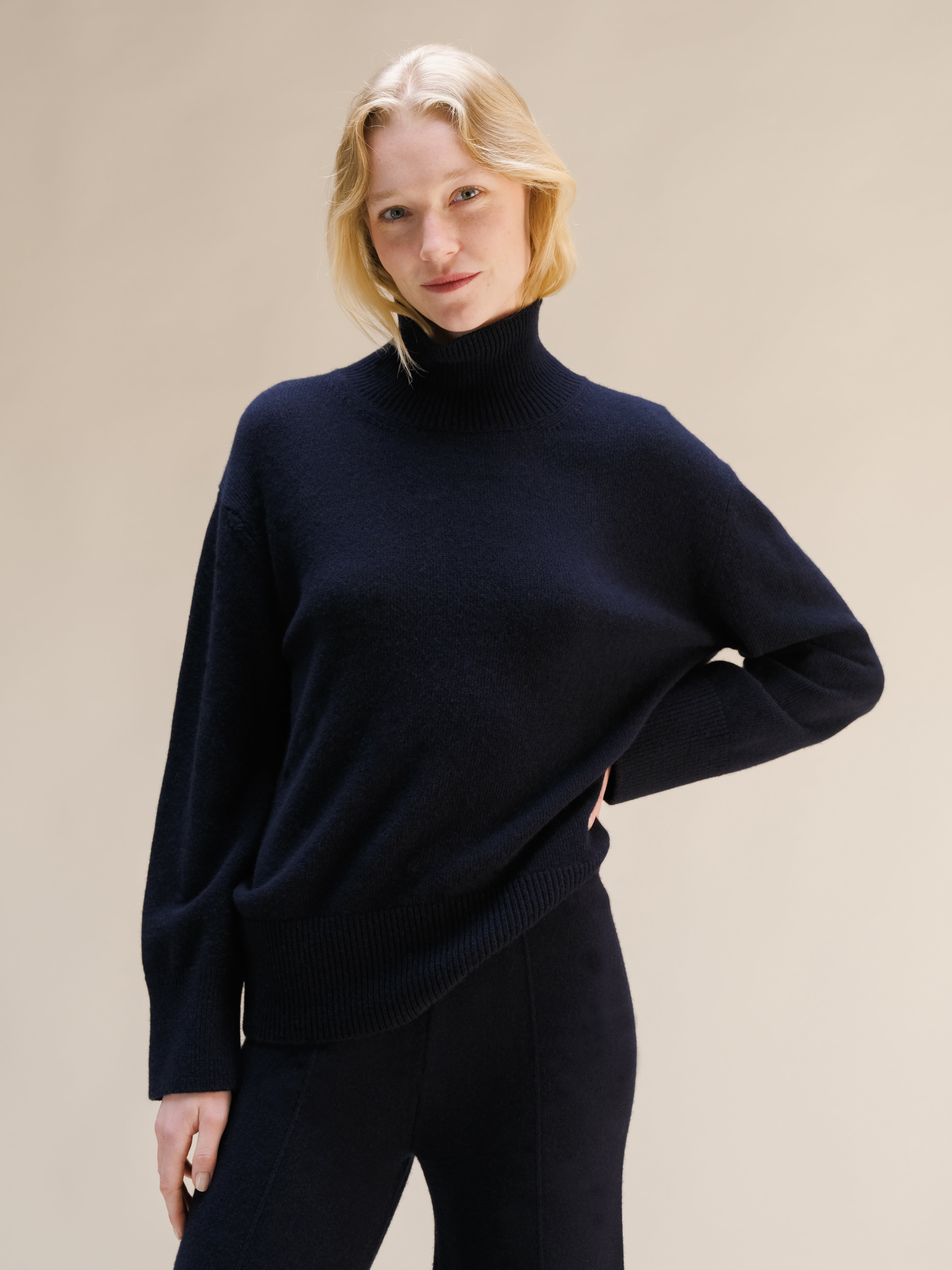 Cashmere Mix Maxi High Neck