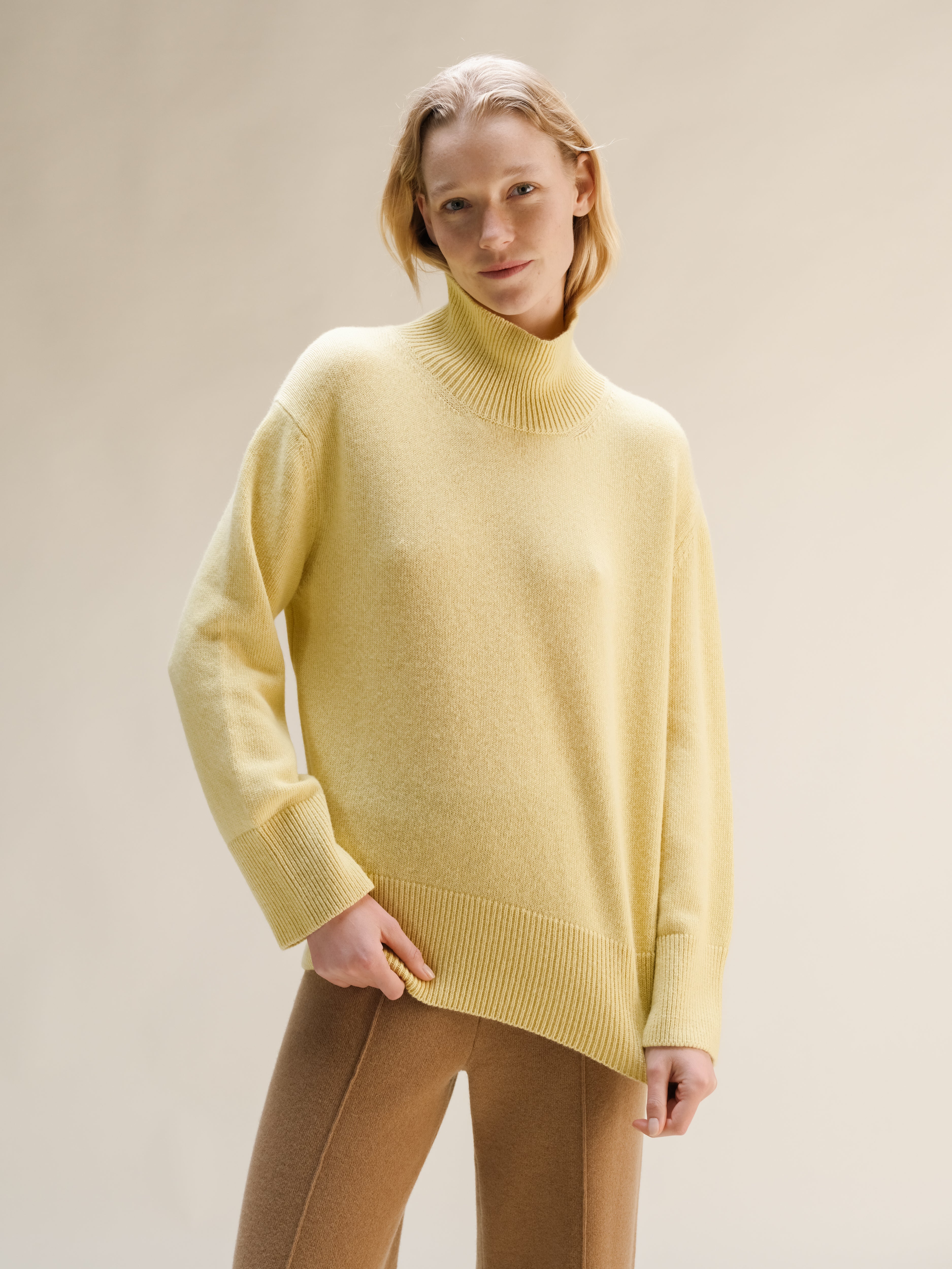 Cashmere Mix Maxi High Neck