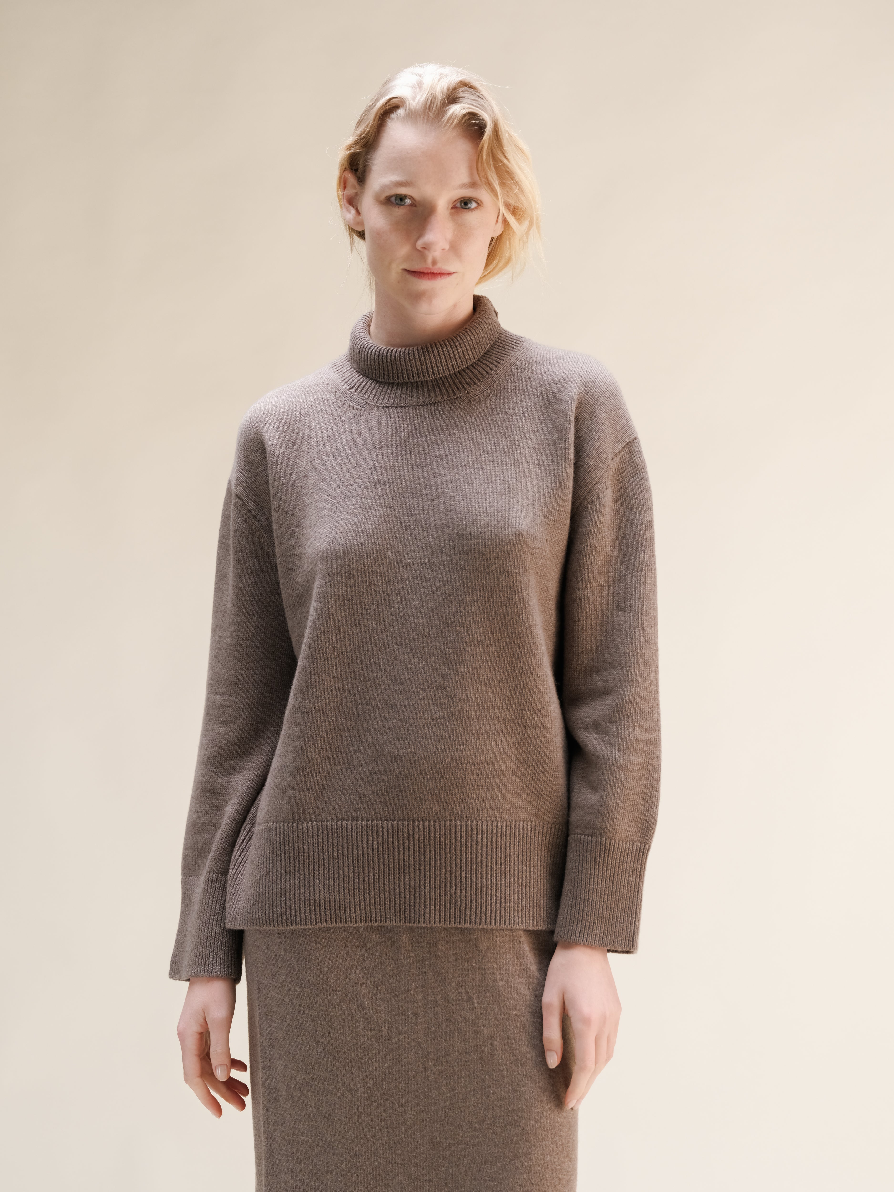 Cashmere Mix Maxi High Neck