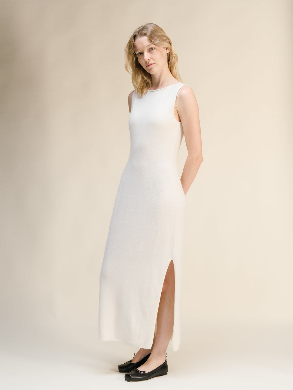 Cashmere Mix Boat Neck Dress