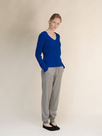 Cashmere Mix Ribbed V-Neck