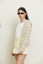 Cardigan corto con inserti in Lurex - Ornella