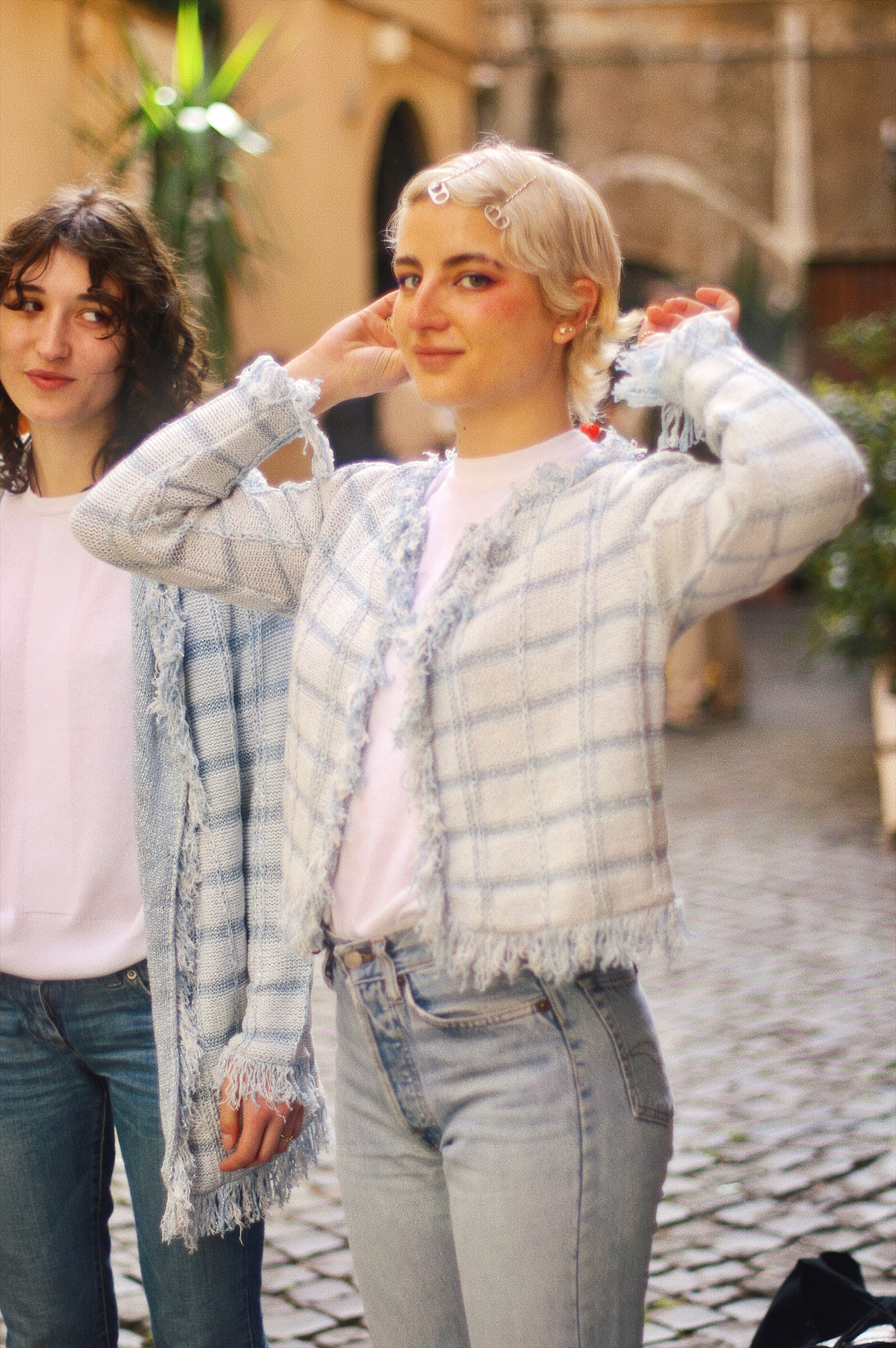 Cardigan corto con inserti in Lurex - Ornella