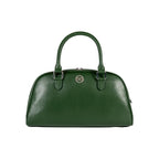 RB1034 Borsa Bowling da donna VIRGINIA in vera pelle Saffiano made in Italy.Accessori in metallo Argento Lucido.