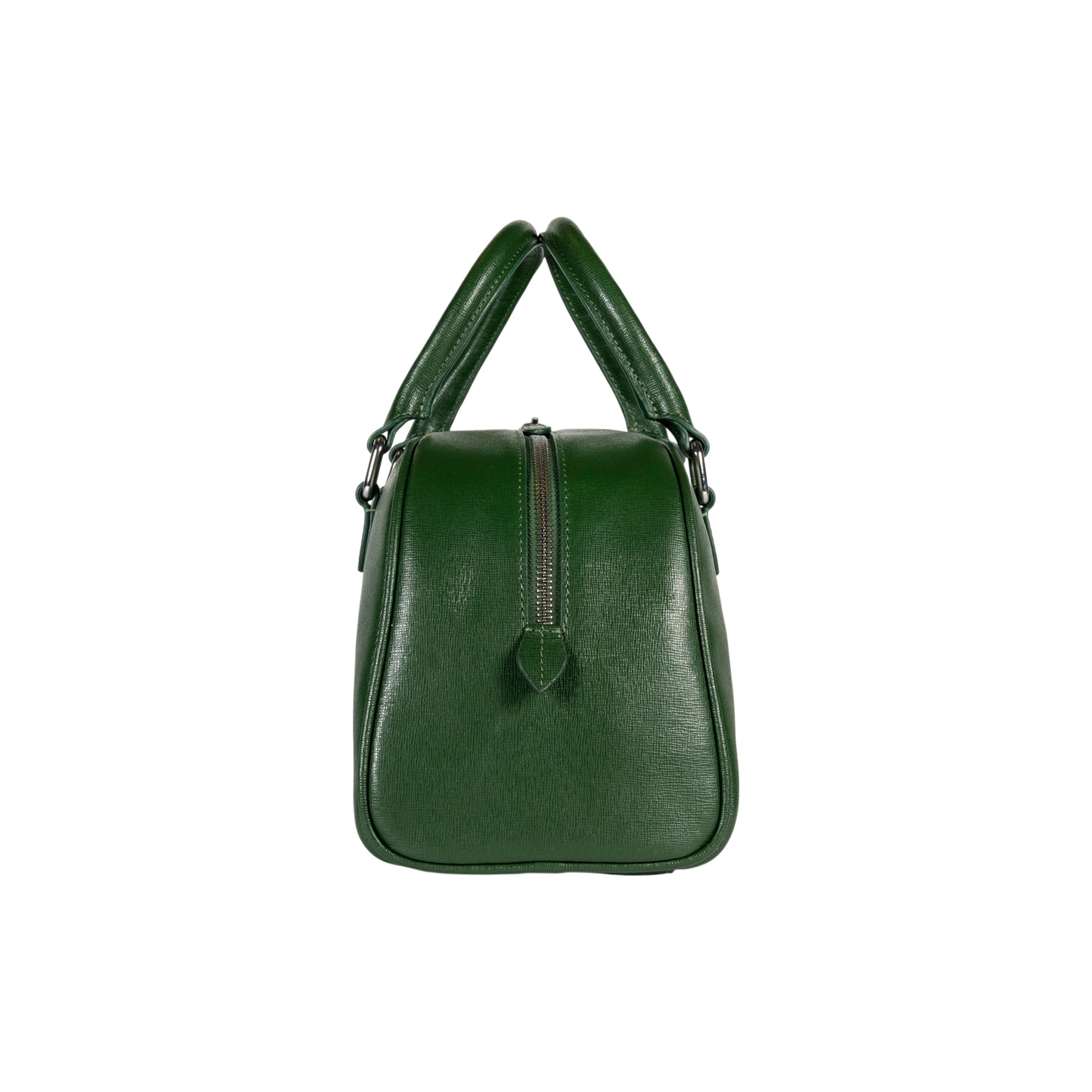 RB1034 Borsa Bowling da donna VIRGINIA in vera pelle Saffiano made in Italy.Accessori in metallo Argento Lucido.