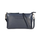 RB2003D | Genuine full-grain leather shoulder/wrist bag, dollar/light grain. Removable shoulder strap and handle. Blue color. Dimensions: 22 x 14 x 2.5 cm. Packaging: Non-Woven Fabric Bag