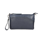 RB2003D | Genuine full-grain leather shoulder/wrist bag, dollar/light grain. Removable shoulder strap and handle. Blue color. Dimensions: 22 x 14 x 2.5 cm. Packaging: Non-Woven Fabric Bag
