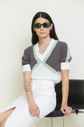 Mezza Manica con scollo V in Cotone - Rita