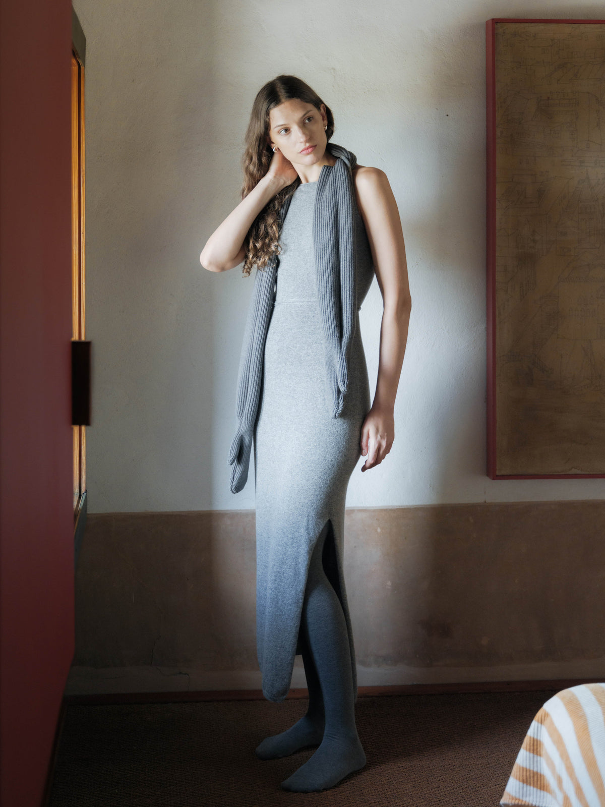 Cashmere Mix Boat Neck Dress