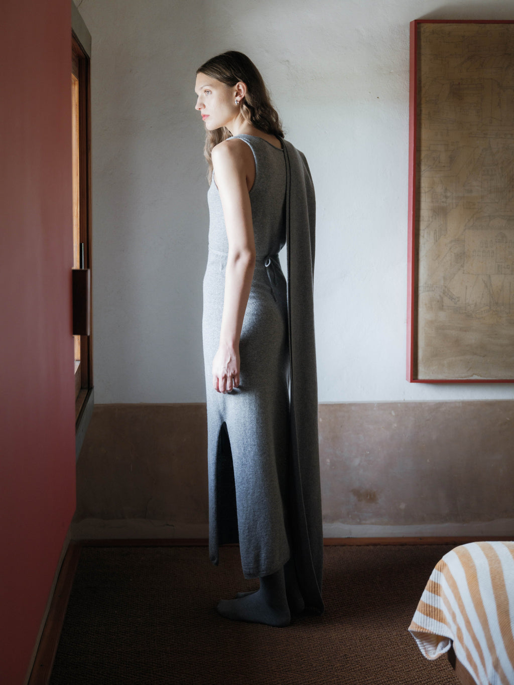 Cashmere Mix Boat Neck Dress