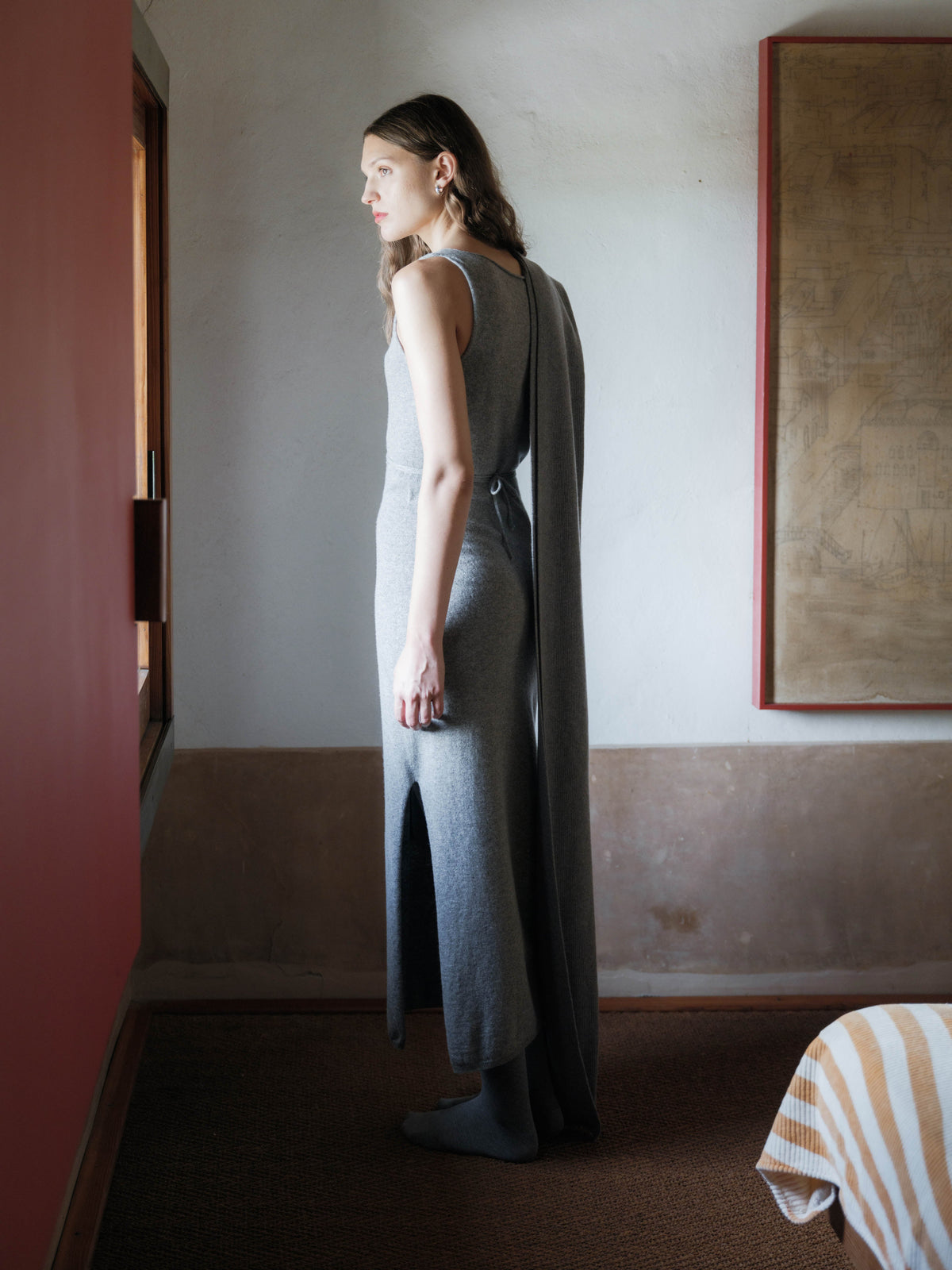 Cashmere Mix Boat Neck Dress