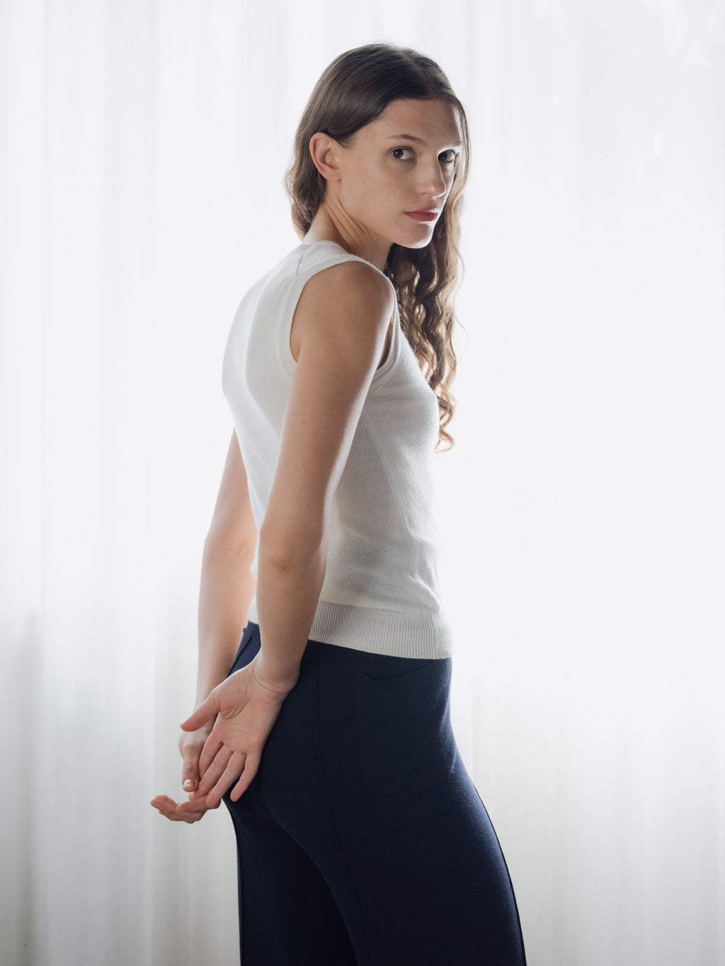Top Scollo a V in Puro Cashmere