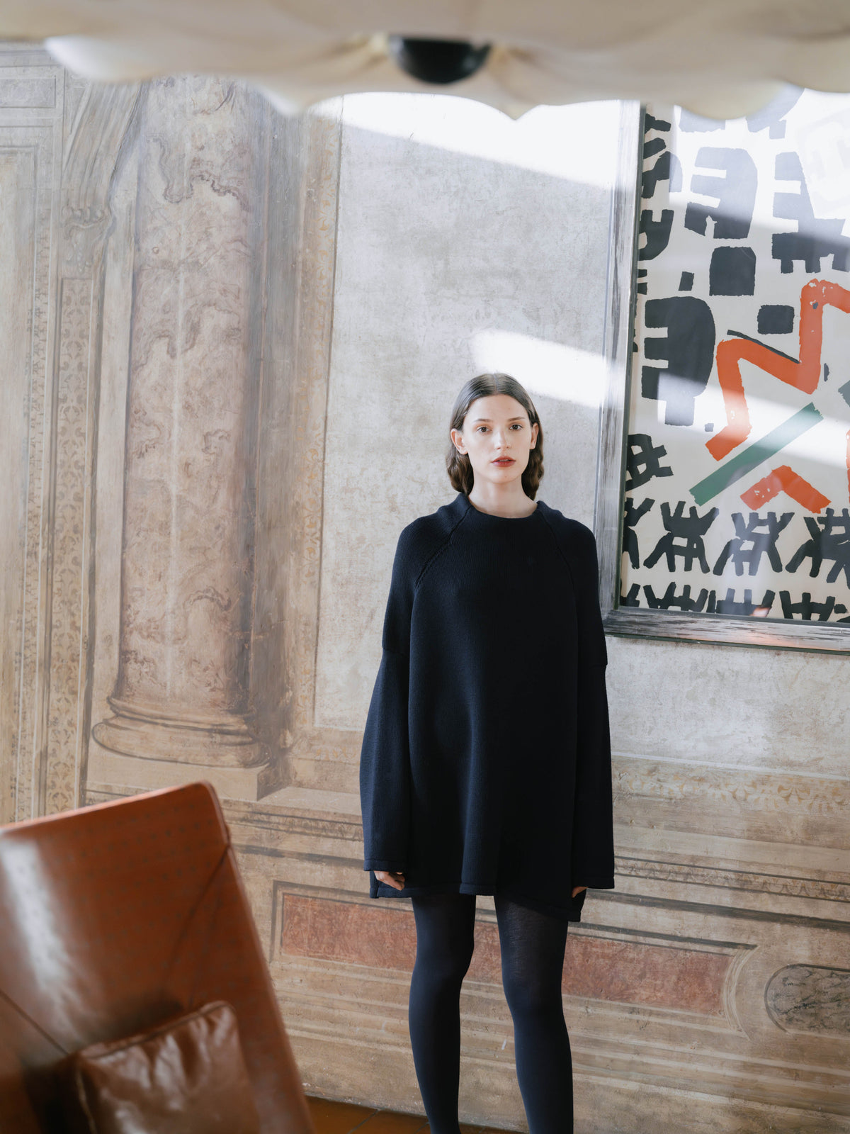 Maglia Oversize a Collo Volcano in Merino Extrafine