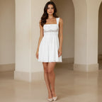 Lace Detail Wide Strap Mini Dress