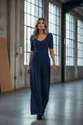 Scoop Neck Short Sleeve Jumpsuit