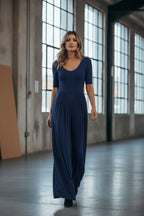 Scoop Neck Short Sleeve Jumpsuit