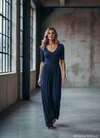 Scoop Neck Short Sleeve Jumpsuit