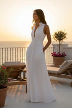 Sleeveless Button-Down Maxi Dress