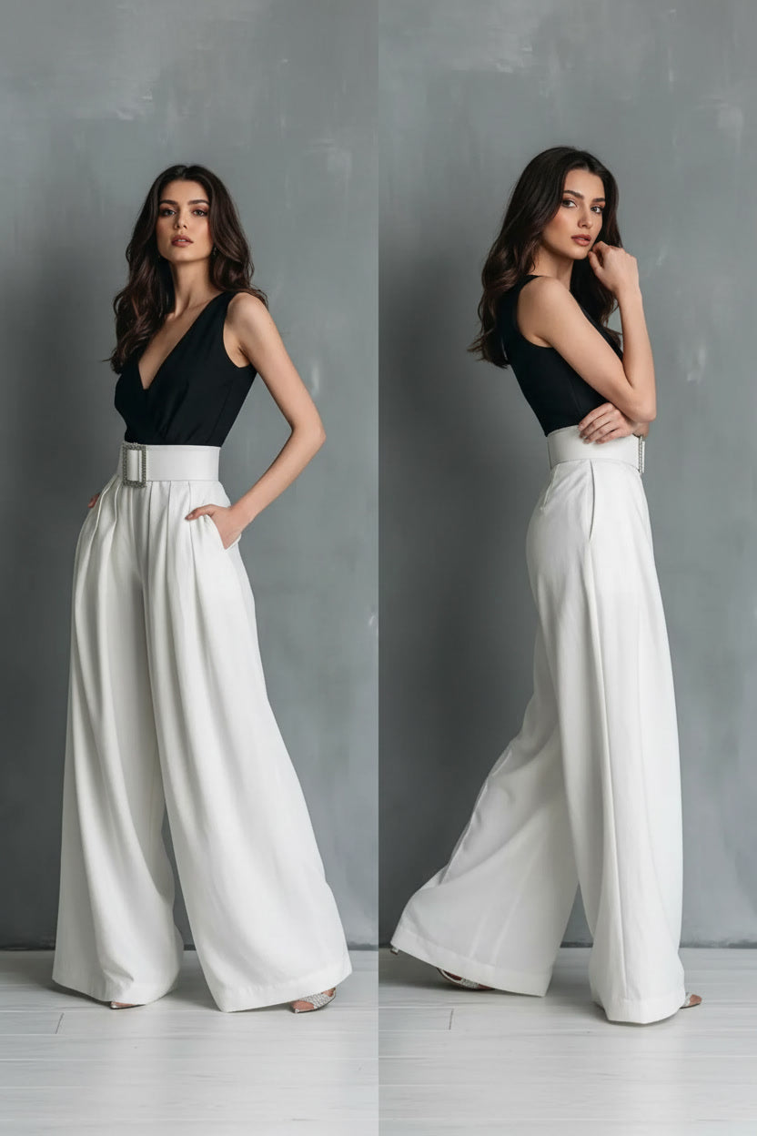 Pantaloni Palazzo Donna a Vita Alta