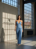 Spaghetti Strap Wide Leg Denim Jumpsuit