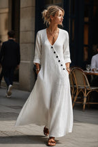 Surplice Long Sleeve Maxi Dress