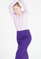 Pull col V femme en cachemire lilas - LILLY 2A-4
