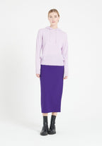 Sweat à capuche femme en cachemire lilas - MIA 16-1